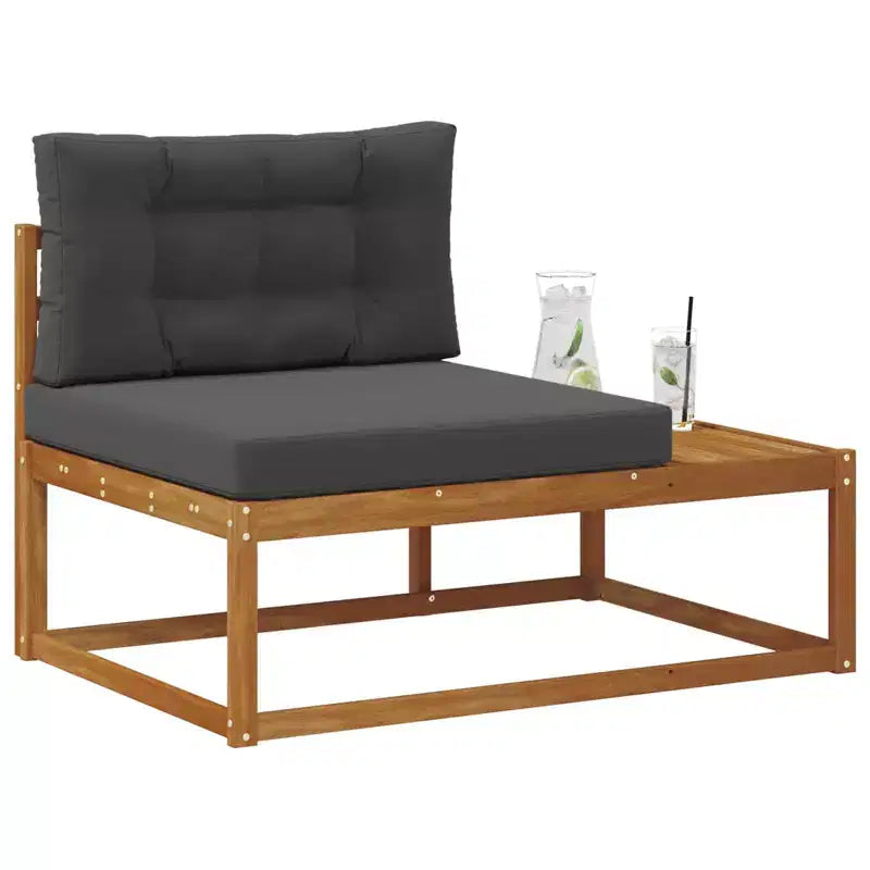 vidaXL Outdoor End sofa with Cushion Natural 45.28 x 32.68 x 28.74 in