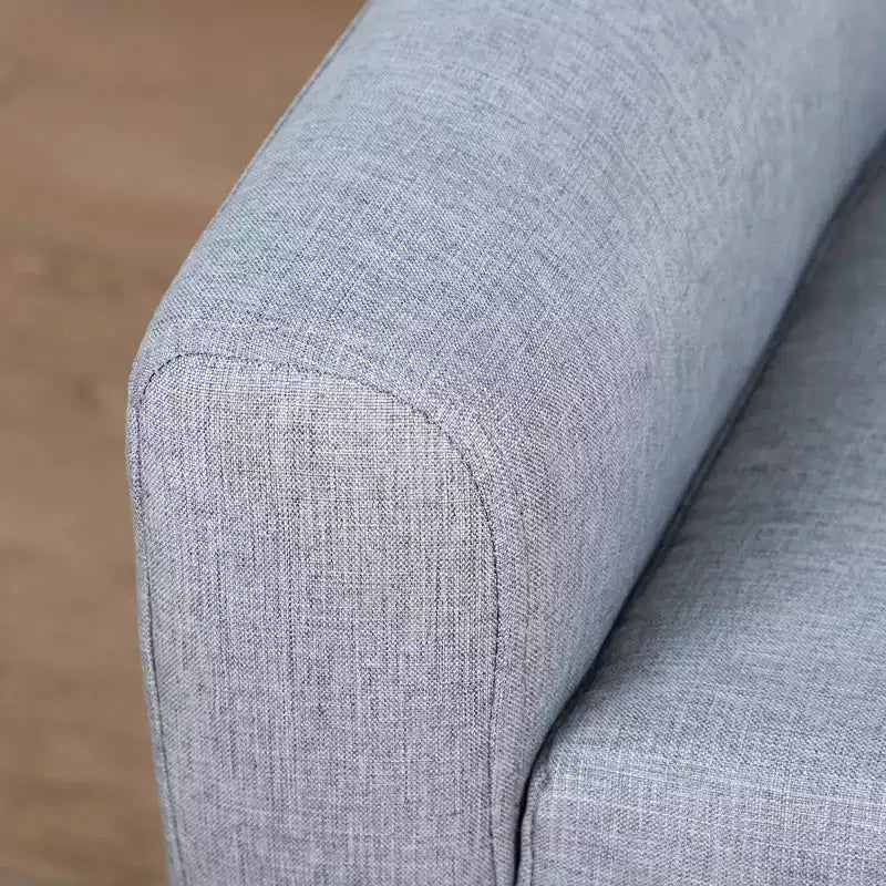 Linen Fabric 2-Seat Kids Sofa Couch with Wood Frame for Ages 3-7 Gray