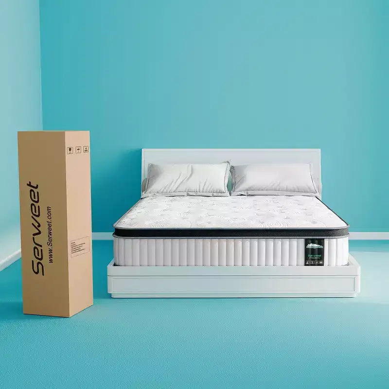 Serweet 14 inch Breathable Hybrid Mattress - Compatible with Platform Bed, Box Spring, or Slat Base