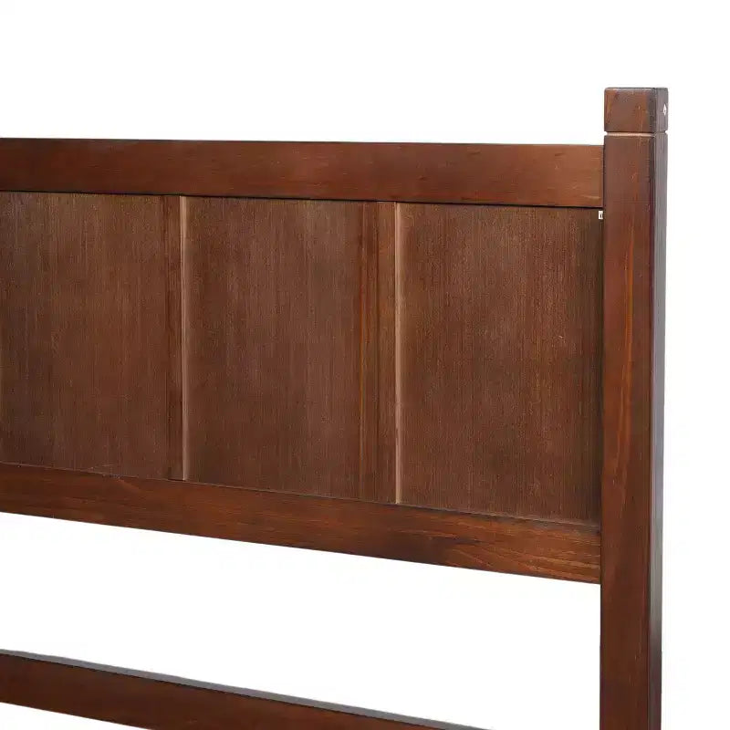Letto Queen Size con testiera e pediera a pannelli piatti – Finitura Noce Scuro