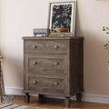 4-Drawer Wood Dresser for Bedroom Storage, Vintage Chest of Drawers Organizer with Tapered Legs & Carved Handles, Large Capacity