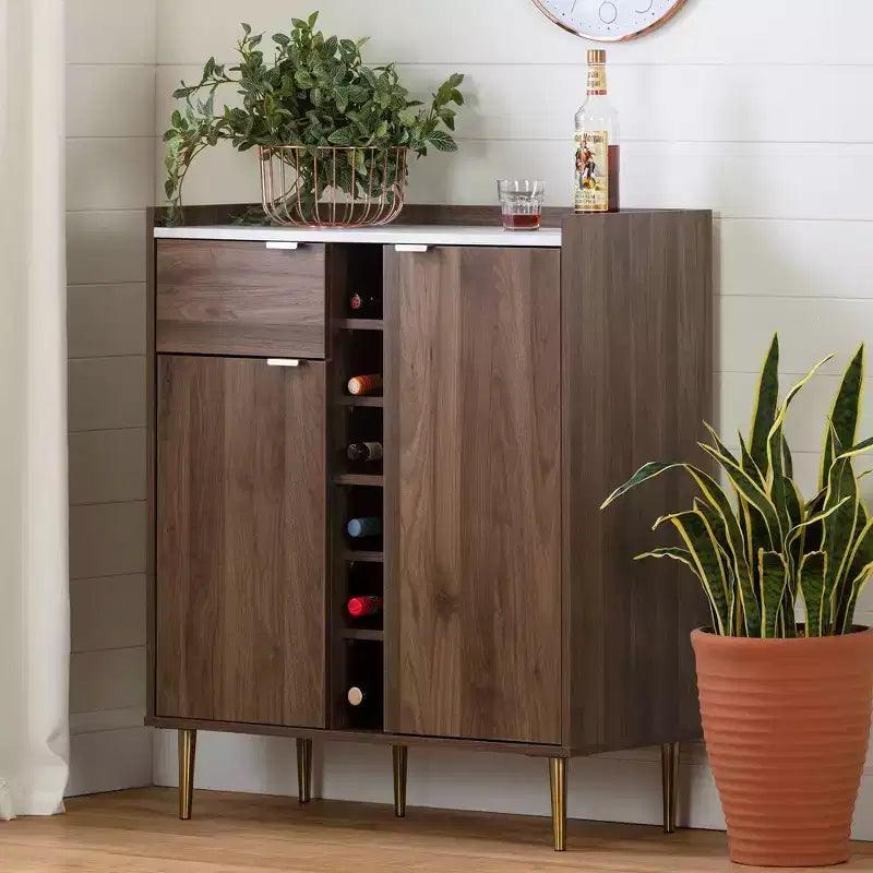 Buffet 2 portes Hype avec rangement noyer – South Shore