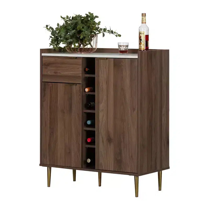 Buffet 2 portes Hype avec rangement noyer – South Shore