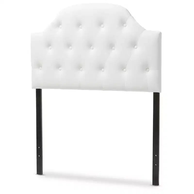 Morris Modern And Contemporary Faux Leather Upholstered Button - Tufted Scalloped Headboard - Baxton Studio