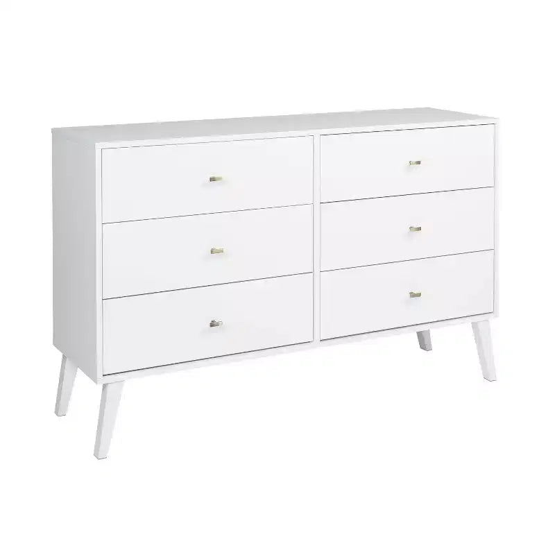 Commode 6 tiroirs Mid Century Modern - Prepac
