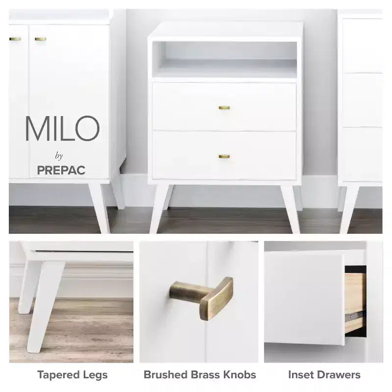 Commode 6 tiroirs Mid Century Modern - Prepac