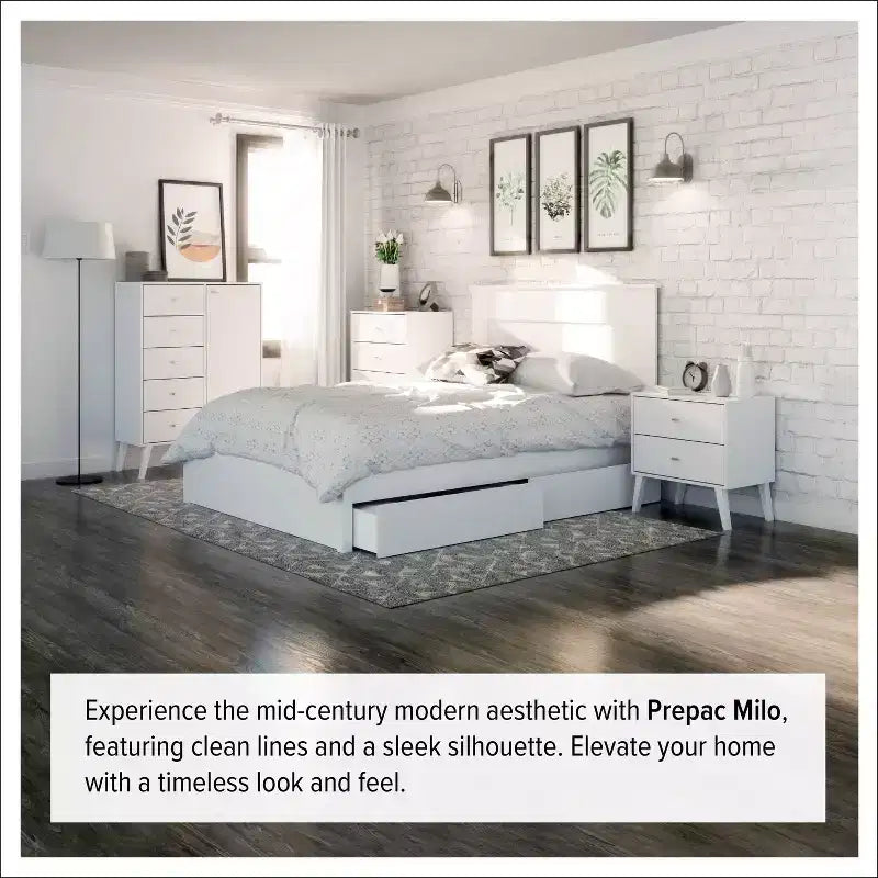 Commode 6 tiroirs Mid Century Modern - Prepac