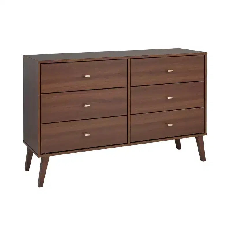 Commode 6 tiroirs Mid Century Modern - Prepac