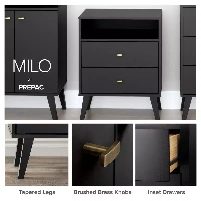 Commode 6 tiroirs Mid Century Modern - Prepac