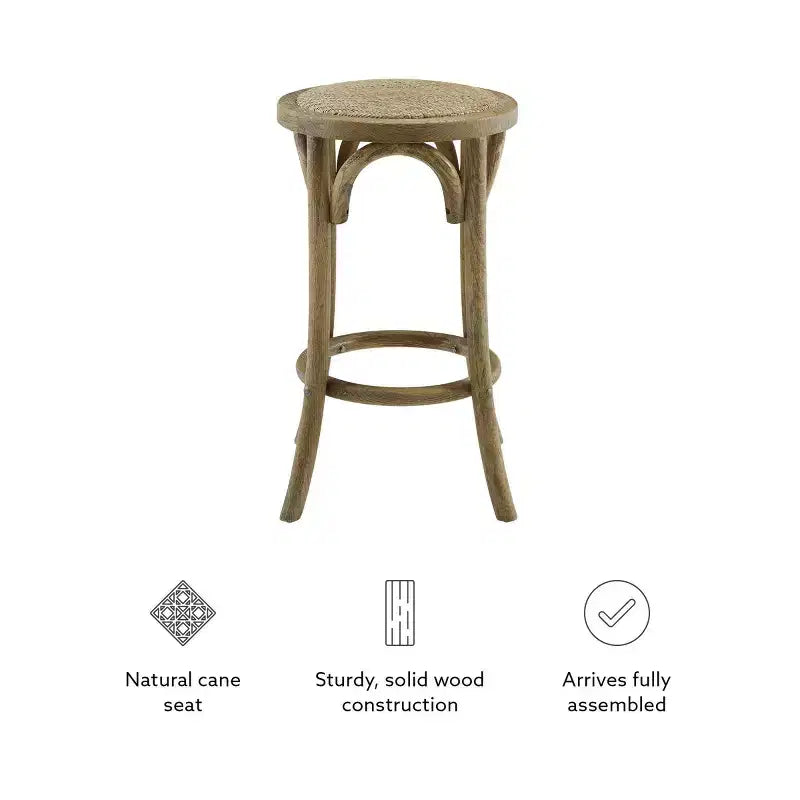 Tabouret de bar Rae Ratten sans dossier, hauteur comptoir - Linon