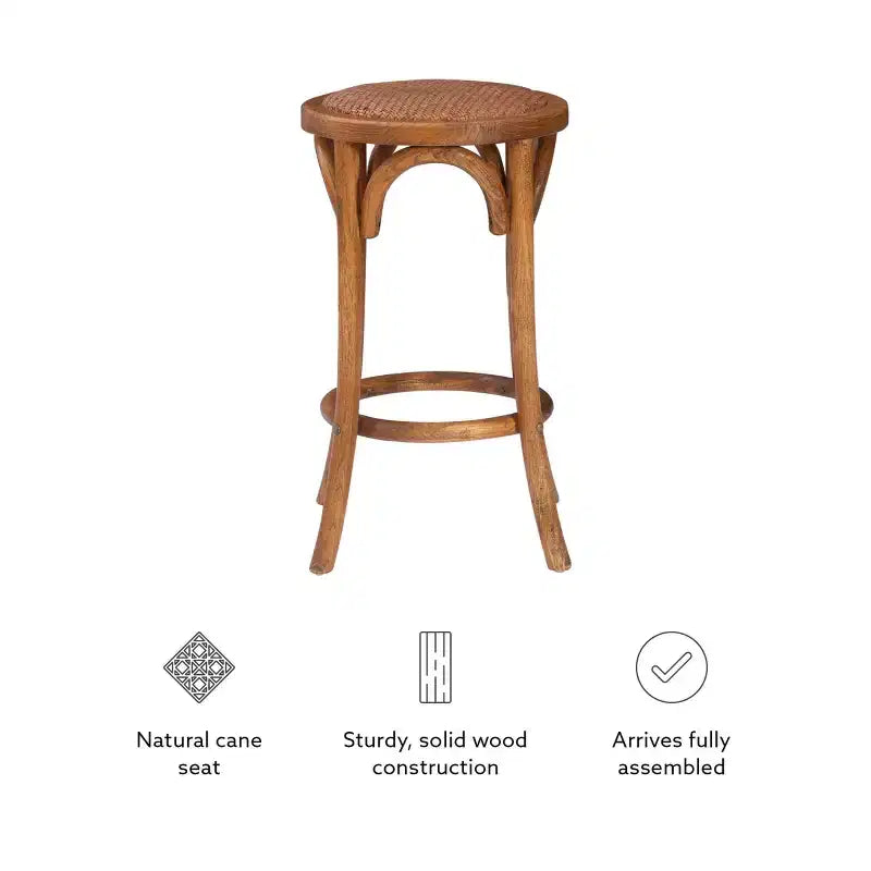 Tabouret de bar Rae Ratten sans dossier, hauteur comptoir - Linon