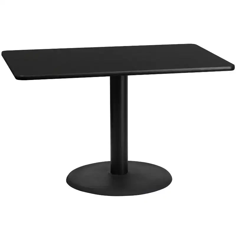 Piano tavolo rettangolare in laminato 30'' x 48'' con base rotonda da 24''