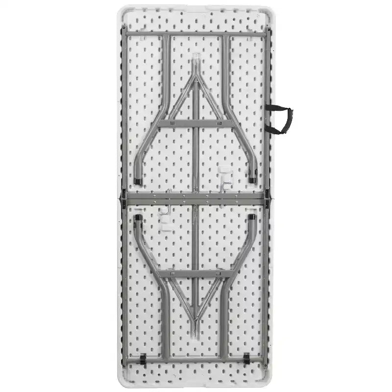 Tavolo pieghevole in plastica bianco bi-fold da 180 cm, per un massimo di 8 persone