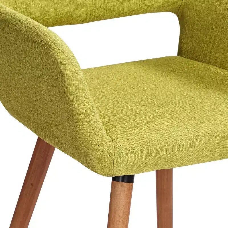 Sedia da pranzo moderna di metà secolo in tessuto verde