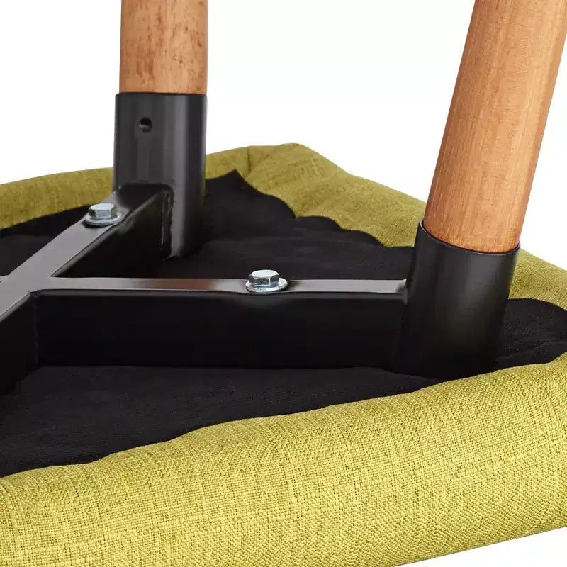Sedia da pranzo moderna di metà secolo in tessuto verde