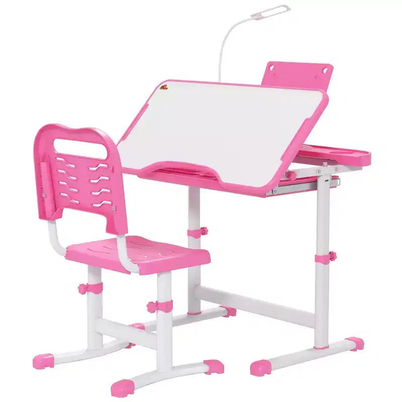 Set Tavolo e Sedie per Bambini con Lampada LED USB e Cassetto Contenitore