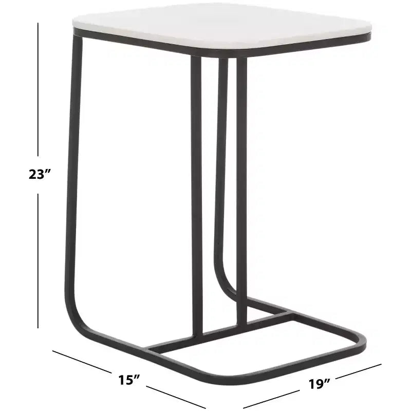 Yenna Accent Table - ACC4612A - White Marble/Black - Safavieh