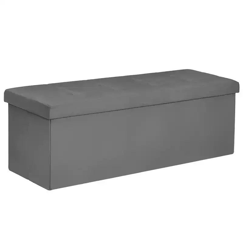Panca pouf contenitore pieghevole in velluto da 109 cm con spazio per riporre oggetti – Supporta fino a 300 kg
