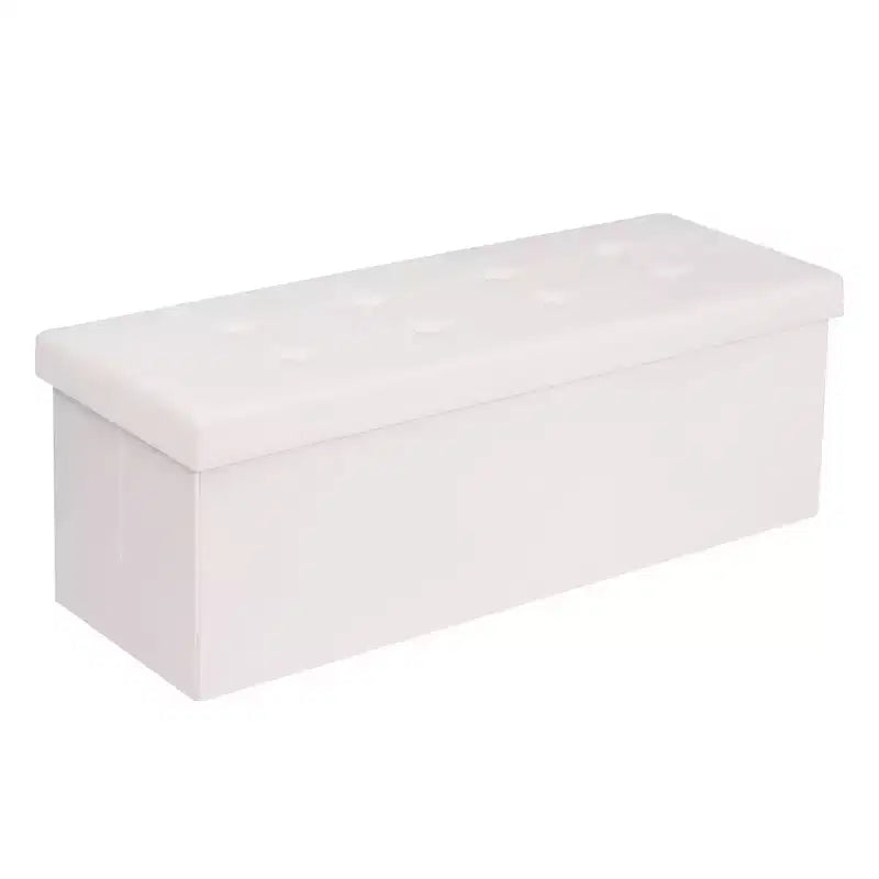 Panca pouf contenitore pieghevole in velluto da 109 cm con spazio per riporre oggetti – Supporta fino a 300 kg